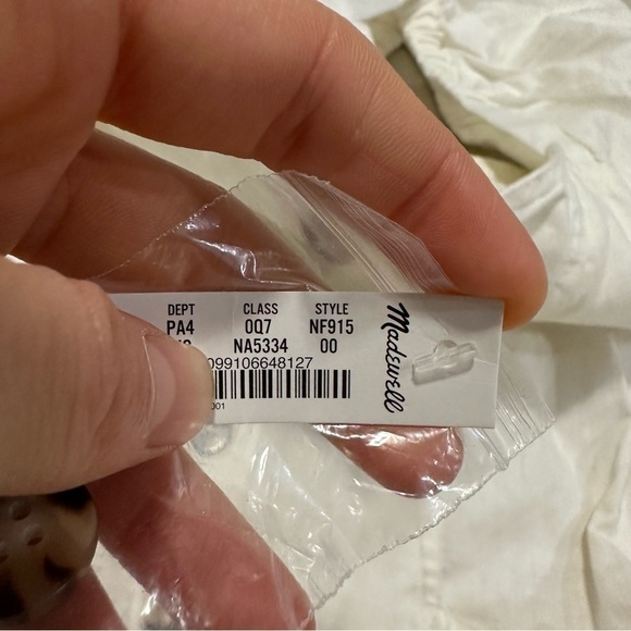 Madewell linen cotton puff sleeve mini dress lighthouse - Picture 3 of 4